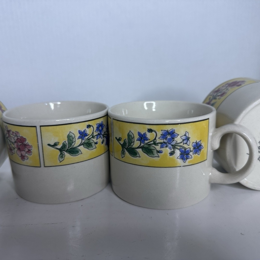 Set Vintage Majesticware Mugs by Sakura 1996 Floral Designs Spring By Sue Zipkin - Picture 5 of 5